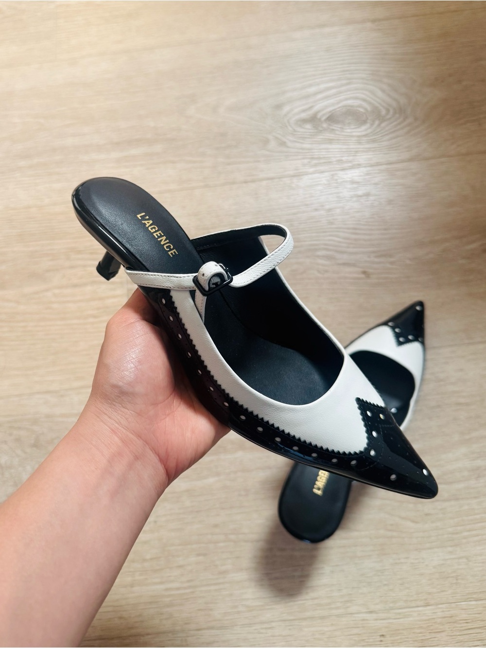 L'AGENCE Elle Pointed Brogue Pumps